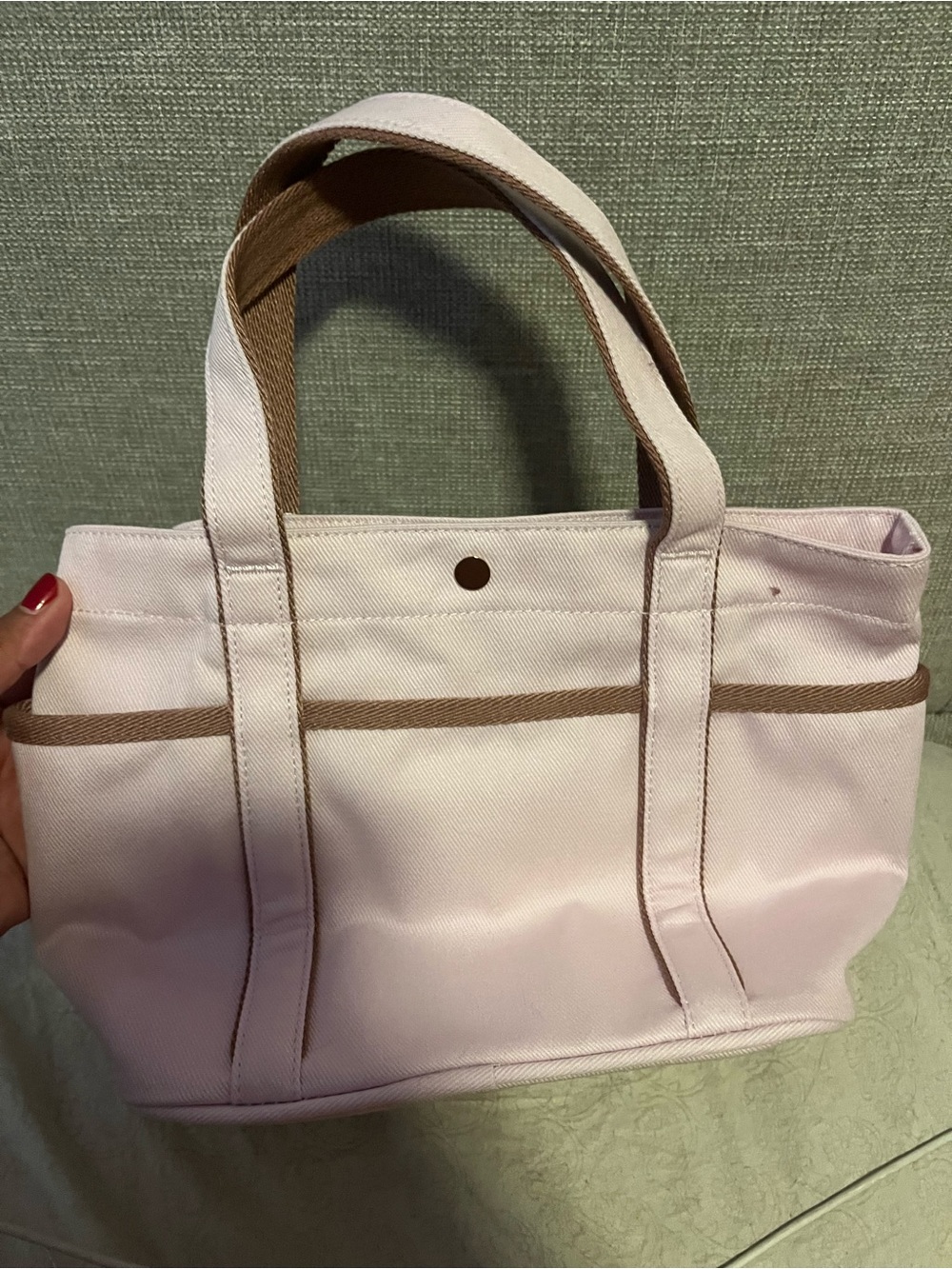 lululemon athletica Light Pink Canvas Tote with Brown Trim - Picture 4 of 4